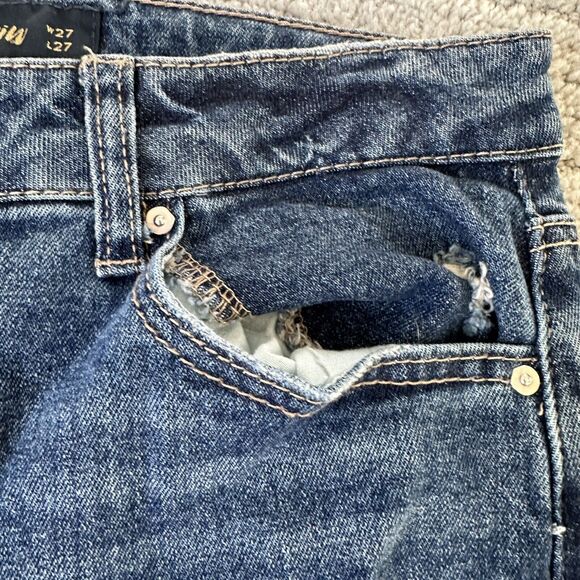 Indigo Reign Ripped Jeans Distressed Womens Size 7 (27) High Rise Straight Leg - Picture 4 of 12